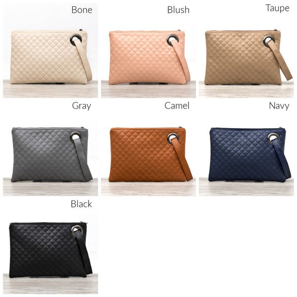 Bold Quilted Wristlet Clutch