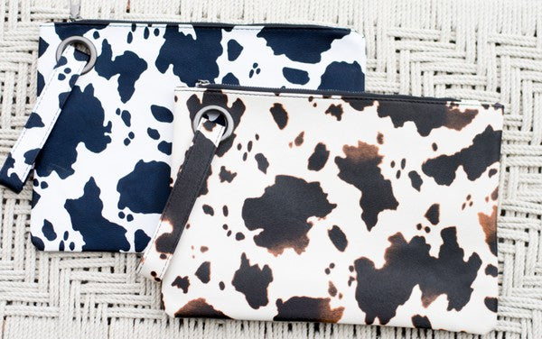 Bold Cow Print Oversized Everyday Clutch