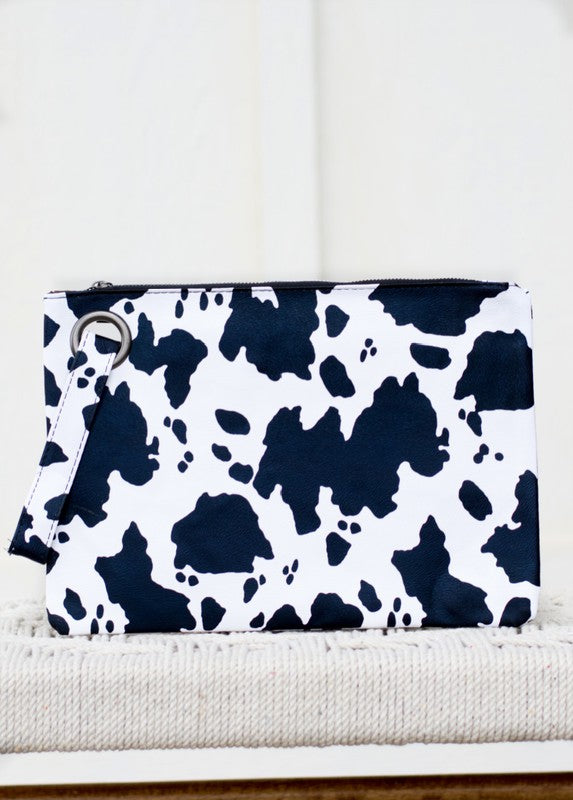 Bold Cow Print Oversized Everyday Clutch