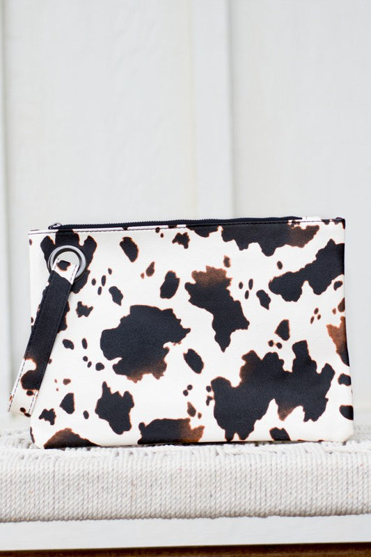 Bold Cow Print Oversized Everyday Clutch