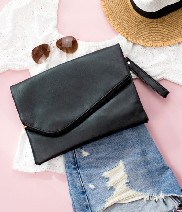 Bold Foldover Envelope Clutch