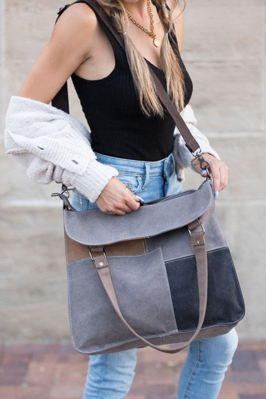 Bold Colorblock Messenger Bag