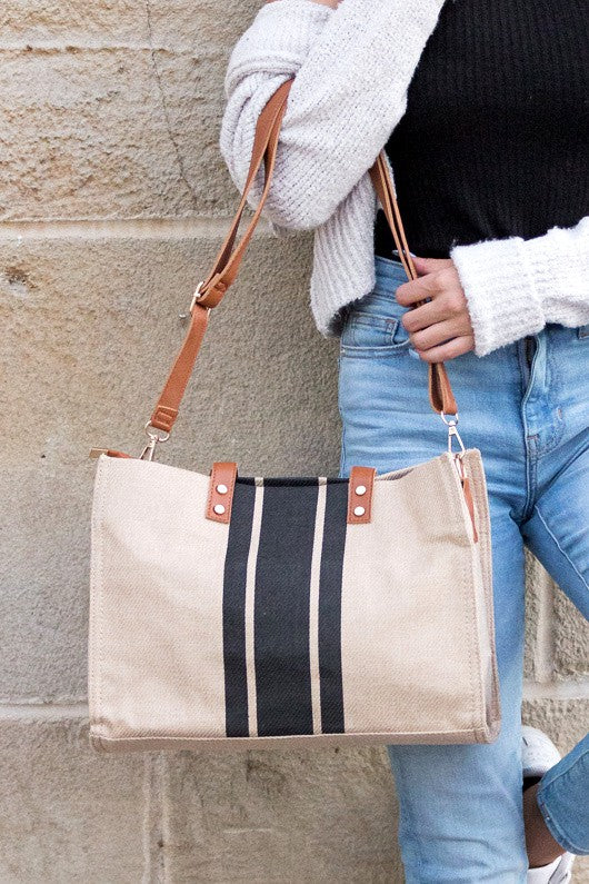 Bold Canvas Stripe Tote