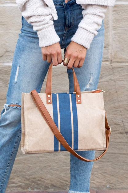 Bold Canvas Stripe Tote