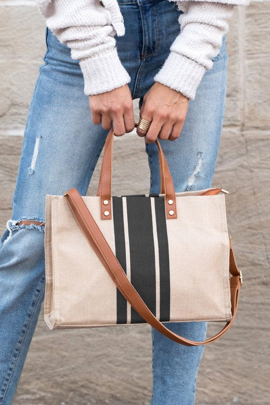 Bold Canvas Stripe Tote