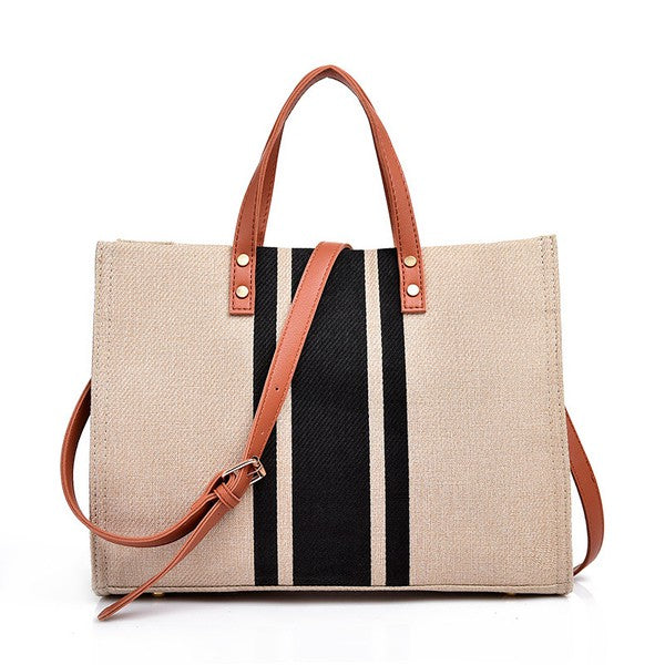 Bold Canvas Stripe Tote