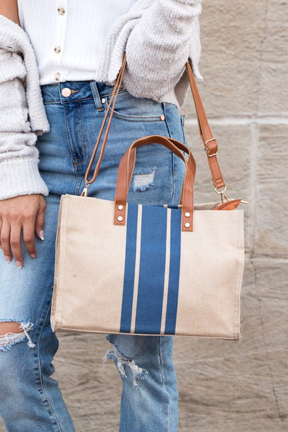 Bold Canvas Stripe Tote