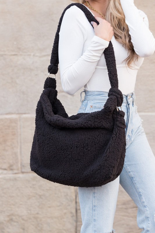 Bold Boucle Sherpa Messenger Bag