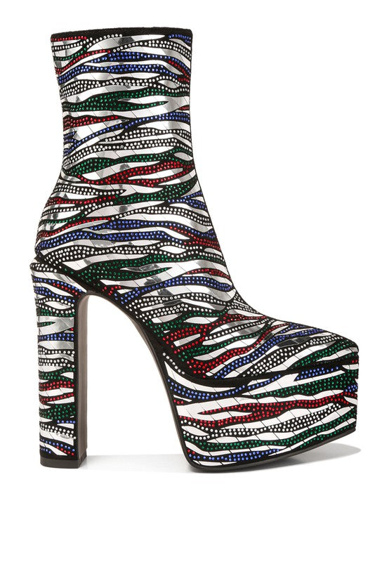 Bold Cartier Pattern Embellishment Platform Boots