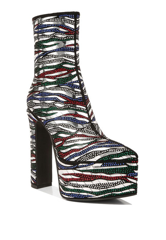 Bold Cartier Pattern Embellishment Platform Boots