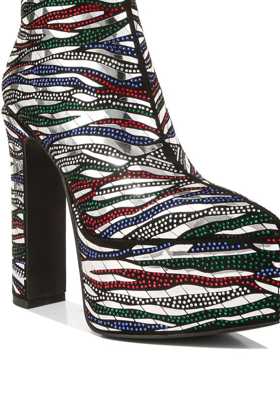 Bold Cartier Pattern Embellishment Platform Boots