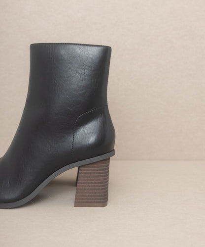 Bold Modern Twist Square Toe Ankle Boots