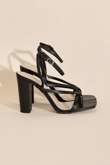 Bold Open Toe Strappy Heels