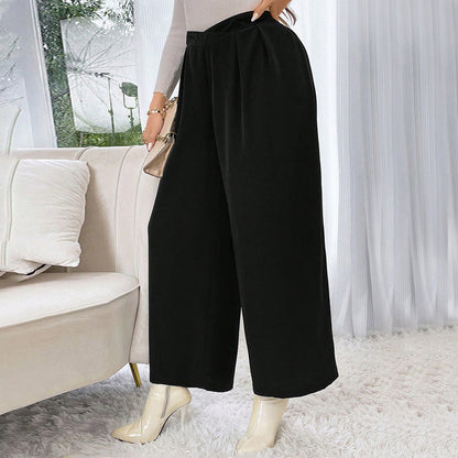 Curvy Women High Waist Wide Leg Slimming Trousers Plus Size