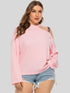 Plus Size Cold-Shoulder Round Neck Blouse - BoldlyCurvy