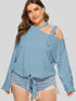 Plus Size Cold-Shoulder Tied Top - BoldlyCurvy