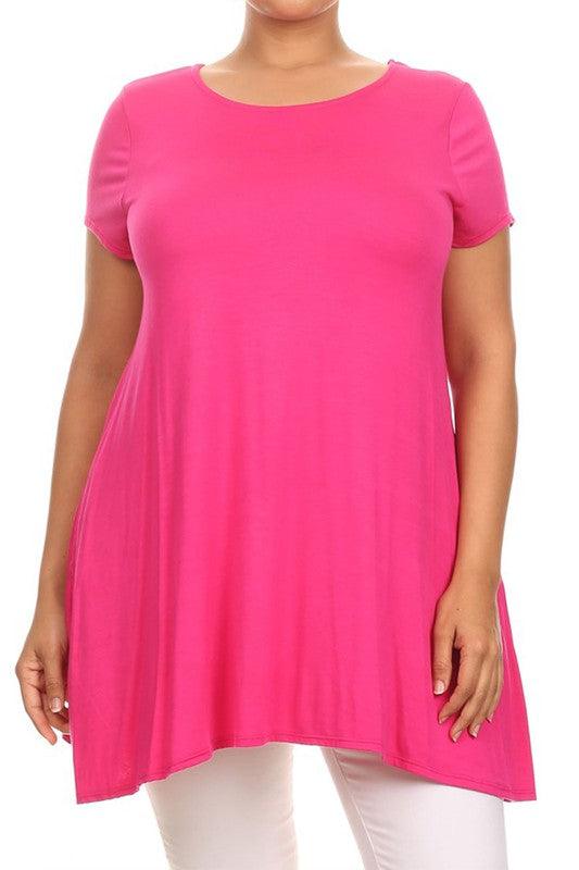 Short sleeves Side pockets Tunic top - BoldlyCurvy